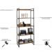 Kit Mesa Cavalete 150 cm com Estante 5 Prateleiras Estilo Industrial Form C01 Carvalho - Lyam Decor