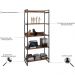 Kit Mesa Cavalete 150 cm com Estante 5 Prateleiras Estilo Industrial Form C01 Nogal - Lyam Decor