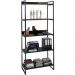 Kit Mesa Cavalete 150 cm com Estante 5 Prateleiras Estilo Industrial Form C01 Preto Onix - Lyam Decor