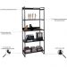 Kit Mesa Cavalete 150 cm com Estante 5 Prateleiras Estilo Industrial Form C01 Preto Onix - Lyam Decor
