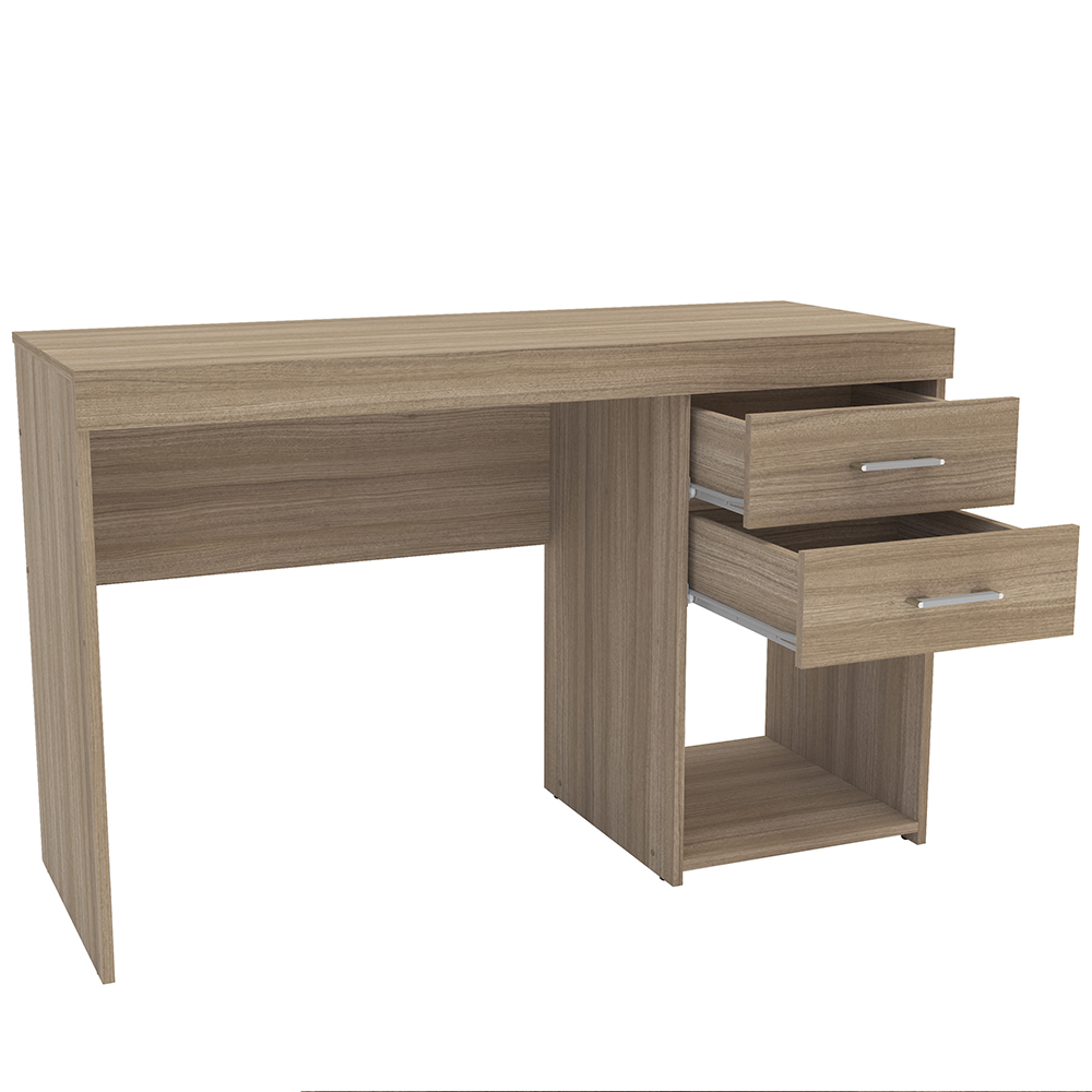 Kit Mesa Escritório Home Office Malta Com Armário Limeira 02 Portas 169cm P01 Castanho - Lyam Decor