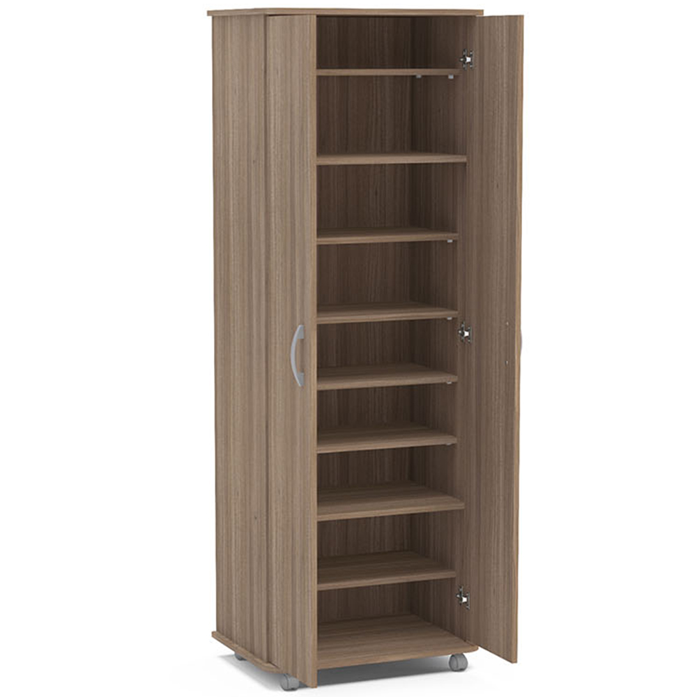 Kit Mesa Escritório Home Office Malta Com Armário Limeira 02 Portas 169cm P01 Castanho - Lyam Decor