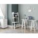 Kit Mesa Escritório Office Estante Cavalete Delta e Gaveteiro Maia 4 Gavetas P01 Branco - Lyam Decor