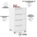 Kit Mesa Escritório Office Estante Cavalete Delta e Gaveteiro Maia 4 Gavetas P01 Branco - Lyam Decor