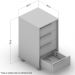 Kit Mesa Escritório Office Estante Cavalete Delta e Gaveteiro Maia 4 Gavetas P01 Branco - Lyam Decor