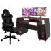 Kit Mesa Para Computador London Com Cadeira Gamer Giratória TGC12 P01 Preto  - Lyam Decor