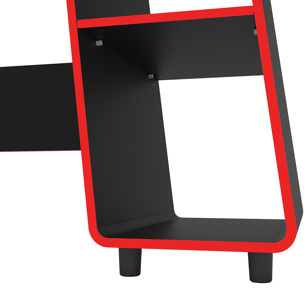 Kit Mesa Para Computador London Com Cadeira Gamer Giratória TGC12 P01 Preto Vermelho - Lyam Decor