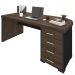 Kit Mesa Para Escritório 4 Gavetas LD 180cm E Armário Atria Executiva A02 Charuto Preto - Lyam Decor
