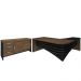 Kit Mesa Para Escritório Diretor LE 200x180 E Balcão Atria Executiva A02 Charuto Preto - Lyam Decor