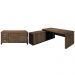Kit Mesa Para Escritório Em L Tomada 200x183 E Balcão Atria Executiva A02 Charuto Preto - Lyam Decor