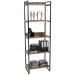 Kit Mesa Para Escritório Industrial em L com 2 Estantes com 5 Prateleiras Form C01 Carvalho - Lyam Decor