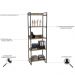 Kit Mesa Para Escritório Industrial em L com 2 Estantes com 5 Prateleiras Form C01 Carvalho - Lyam Decor
