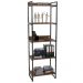 Kit Mesa Para Escritório Industrial em L com 2 Estantes com 5 Prateleiras Form C01 Nogal - Lyam Decor