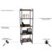 Kit Mesa Para Escritório Industrial em L com 2 Estantes com 5 Prateleiras Form C01 Nogal - Lyam Decor