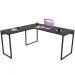 Kit Mesa Para Escritório Industrial em L com 2 Estantes com 5 Prateleiras Form C01 Preto - Lyam Decor