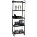 Kit Mesa Para Escritório Industrial em L com 2 Estantes com 5 Prateleiras Form C01 Preto - Lyam Decor