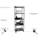 Kit Mesa Para Escritório Industrial em L com 2 Estantes com 5 Prateleiras Form C01 Preto - Lyam Decor