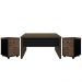 Kit Mesa Para Escritório Office 135cm E 2 Gaveteiros Atria Executiva A02 Charuto Preto - Lyam Decor