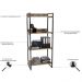 Kit Mesa Para Escritório com Estante 4 Prateleiras Industrial Form C01 120 cm Carvalho - Lyam Decor