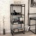 Kit Mesa Para Escritório com Estante 4 Prateleiras Industrial Form C01 120 cm Preto Onix - Lyam Decor