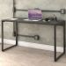 Kit Mesa Para Escritório com Estante 4 Prateleiras Industrial Form C01 135 cm Preto Onix - Lyam Decor