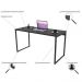 Kit Mesa Para Escritório com Estante 4 Prateleiras Industrial Form C01 135 cm Preto Onix - Lyam Decor
