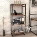 Kit Mesa Para Escritório com Estante 4 Prateleiras Industrial Form C01 150 cm Nogal - Lyam Decor