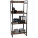 Kit Mesa Para Escritório com Estante 4 Prateleiras Industrial Form C01 150 cm Nogal - Lyam Decor
