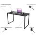 Kit Mesa Para Escritório com Estante Office Estilo Industrial Form C01 120 cm Preto Onix - Lyam Decor