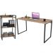Kit Mesa Para Escritório com Estante Office Estilo Industrial Form C01 135 cm Carvalho - Lyam Decor