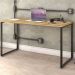 Kit Mesa Para Escritório com Estante Office Estilo Industrial Form C01 135 cm Carvalho - Lyam Decor