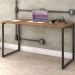 Kit Mesa Para Escritório com Estante Office Estilo Industrial Form C01 135 cm Nogal - Lyam Decor