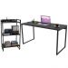 Kit Mesa Para Escritório com Estante Office Estilo Industrial Form C01 135 cm Preto Onix - Lyam Decor