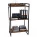 Kit Mesa Para Escritório com Estante Office Estilo Industrial Form C01 150 cm Nogal - Lyam Decor
