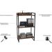 Kit Mesa Para Escritório com Estante Office Estilo Industrial Form C01 150 cm Nogal - Lyam Decor