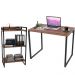 Kit Mesa Para Escritório com Estante Office Estilo Industrial Form C01 90 cm Nogal - Lyam Decor
