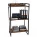 Kit Mesa Para Escritório com Estante Office Estilo Industrial Form C01 90 cm Nogal - Lyam Decor