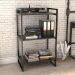 Kit Mesa Para Escritório com Estante Office Estilo Industrial Form C01 90 cm Preto Onix - Lyam Decor
