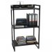 Kit Mesa Para Escritório com Estante Office Estilo Industrial Form C01 90 cm Preto Onix - Lyam Decor
