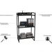 Kit Mesa Para Escritório com Estante Office Estilo Industrial Form C01 90 cm Preto Onix - Lyam Decor