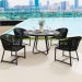 Kit Mesa Wine Com 4 Cadeira Área Externa Espaço Gourmet Corda Náutica Belize D04 Preto - Lyam Decor