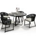 Kit Mesa Wine E 4 Cadeiras Área Externa Espaço Gourmet Corda Náutica Bethari D04 Preto - Lyam Decor