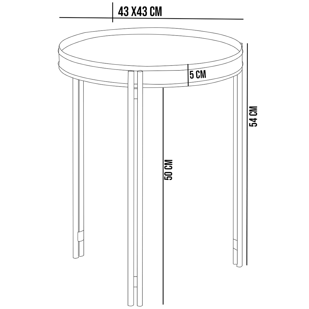 Kit Mesa de Centro Decorativa Para Sala de Estar Com Mesa de Canto Nord L05 Preto - Lyam Decor