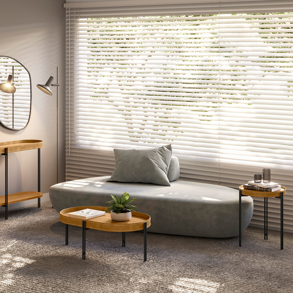 Kit Mesa de Centro Para Sala de Estar Com Mesa de Canto Caramelo Nord L05 Nature Preto - Lyam Decor