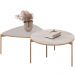 Kit Mesa de Centro Redonda Ellie e Mesa de Centro Trina D05 Bali Quartzo - Lyam Decor