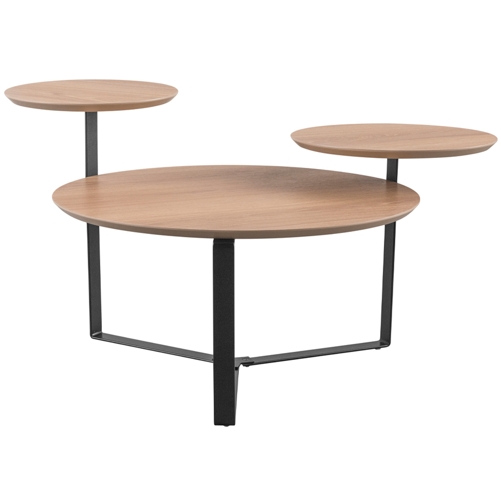 Kit Mesa de Centro e Mesa Lateral Para Sala Pés Metálicos Dari A03 Hanover Preto - Lyam Decor