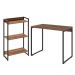 Kit Para Escritório Estante Areta 3 Prateleiras Mesa Industrial Aspen 90cm C01 Nogal - Lyam Decor