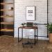 Kit Para Escritório Estante Areta 3 Prateleiras Mesa Industrial Aspen 90cm C01 Nogal - Lyam Decor