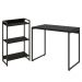 Kit Para Escritório Estante Areta 3 Prateleiras Mesa Industrial Aspen 90cm C01 Onix - Lyam Decor