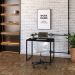 Kit Para Escritório Estante Areta 3 Prateleiras Mesa Industrial Aspen 90cm C01 Onix - Lyam Decor